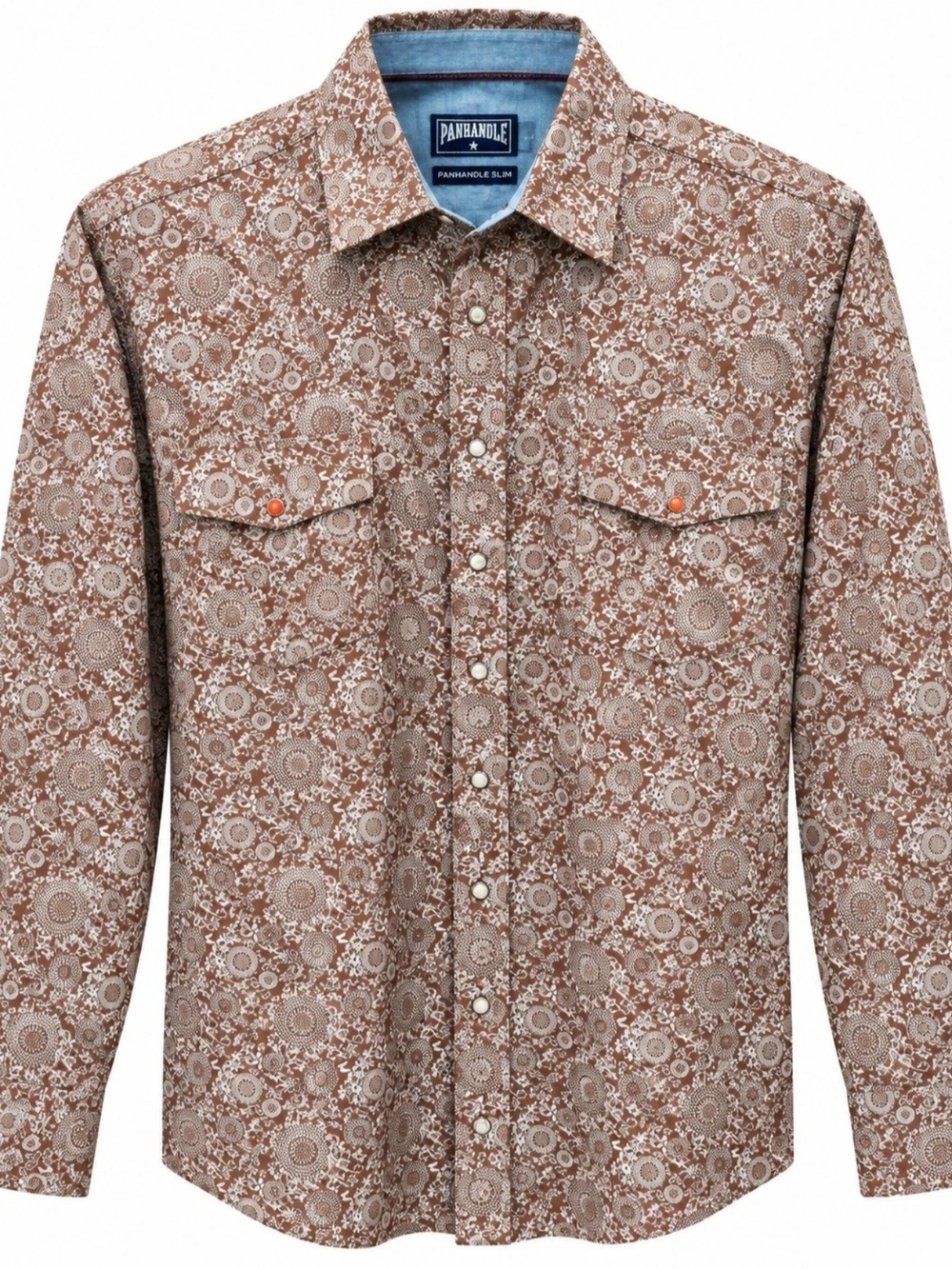 Panhandle Slim Men's Brown Printed Western Shirt